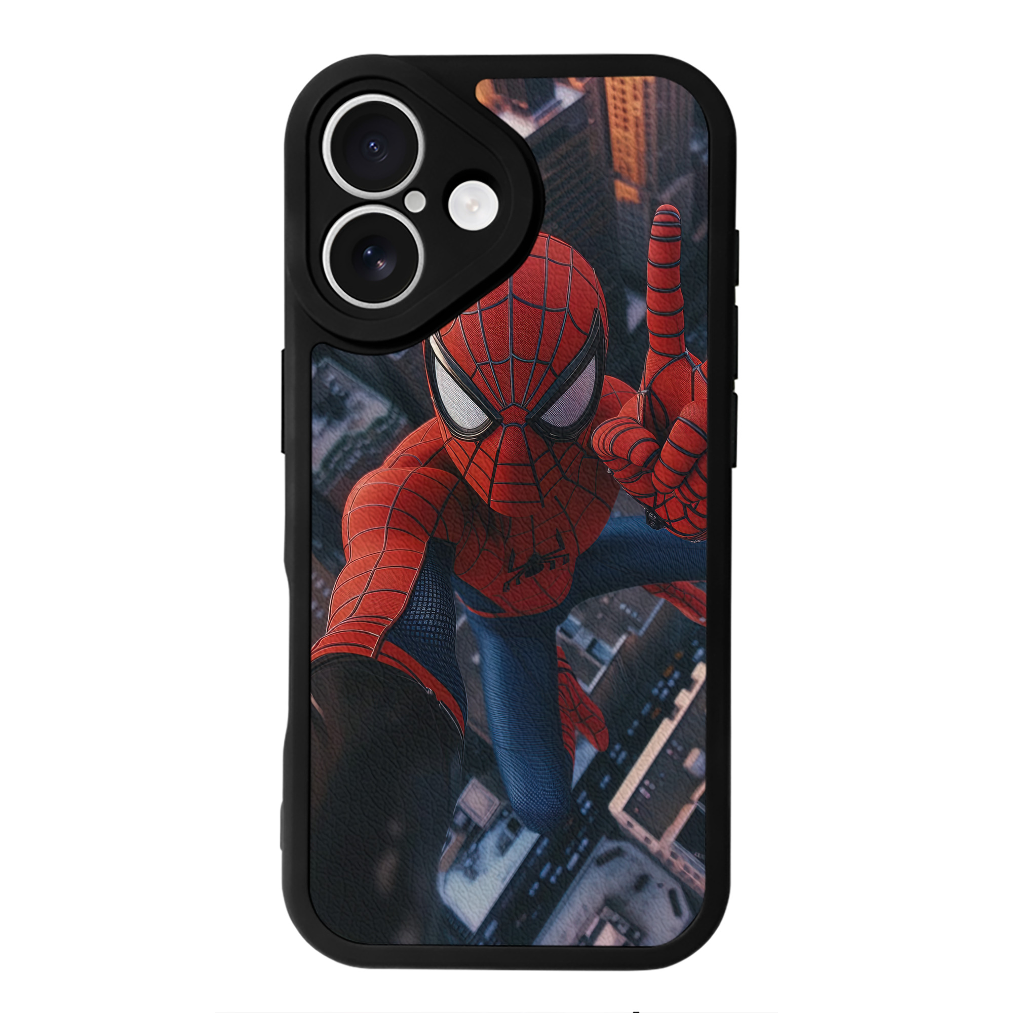 （画像用） Spider Man スパイダーマン 【iPhone 16シリーズ対応】シリコンスマホケース（レザー調） 材質：シリコン